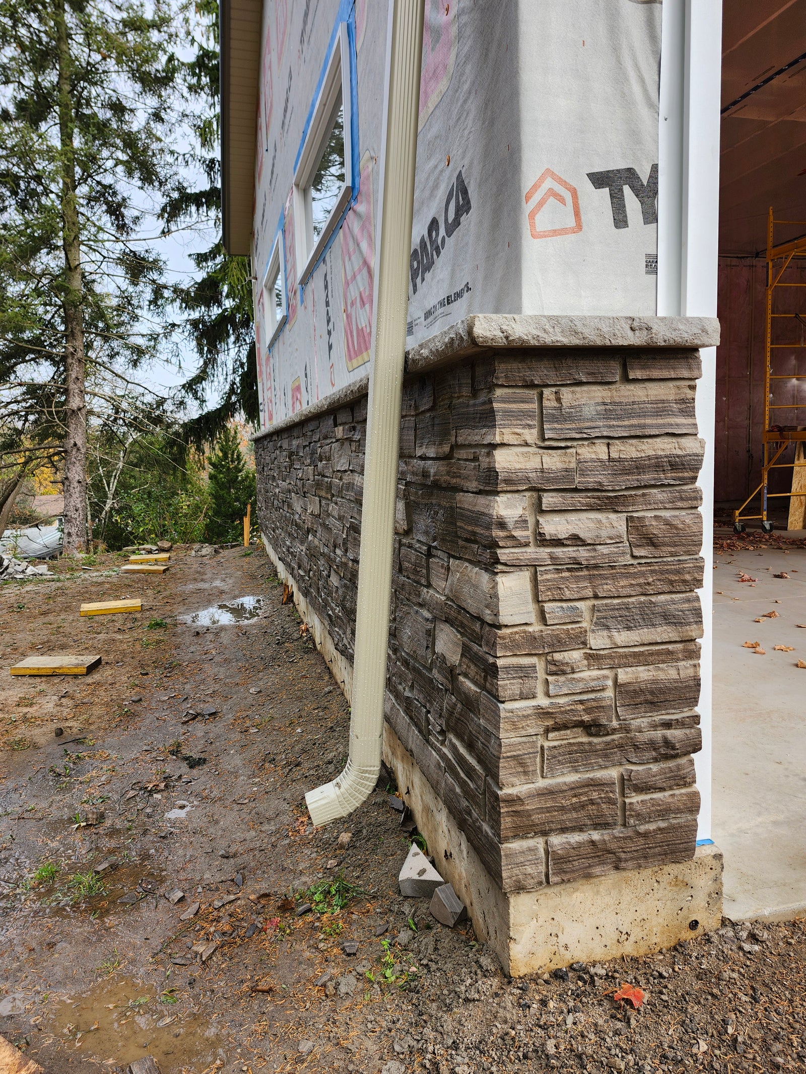 Custom Stone Wall Installation