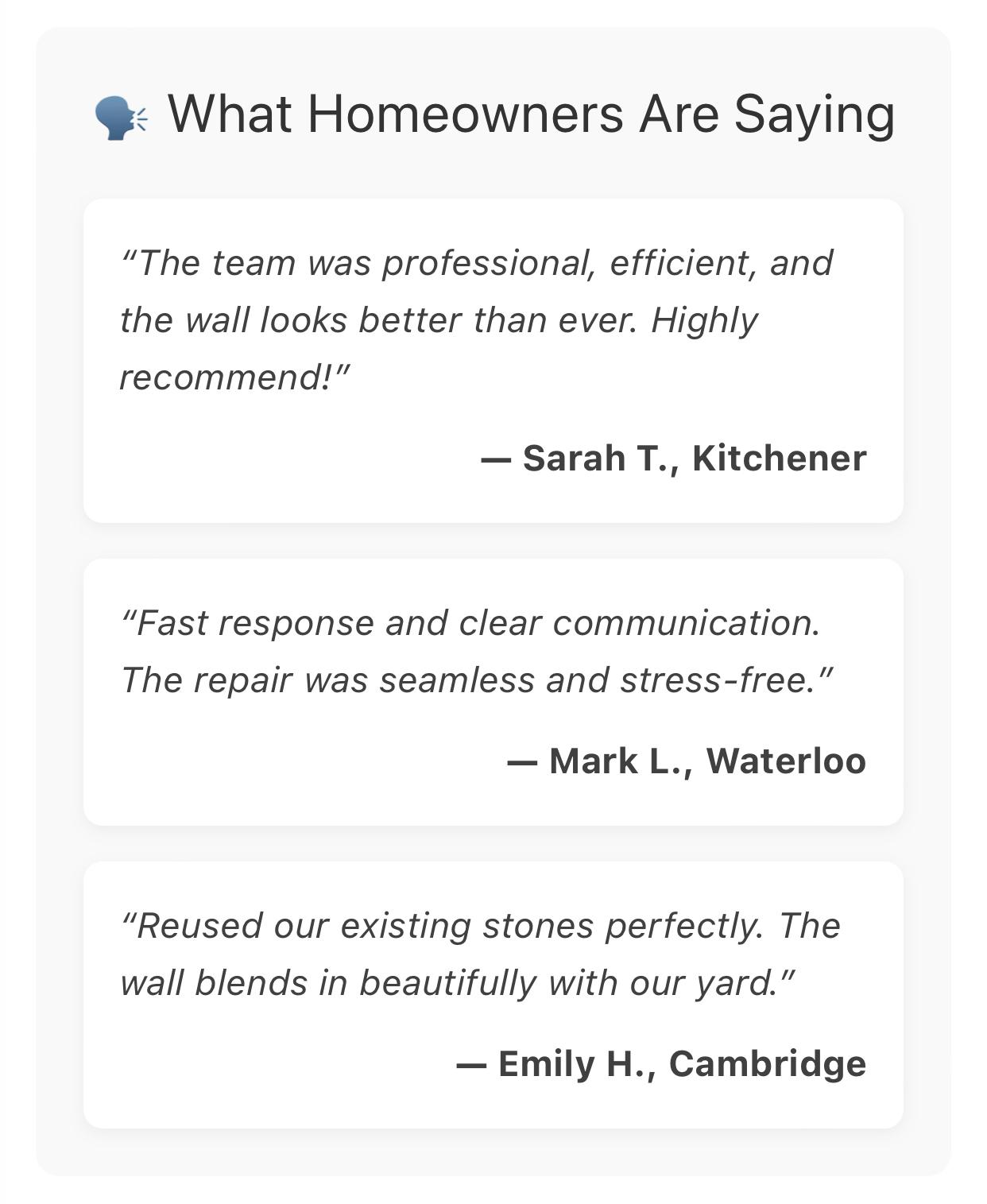 Homeowner reviews and ratings displayed on TradeMatch